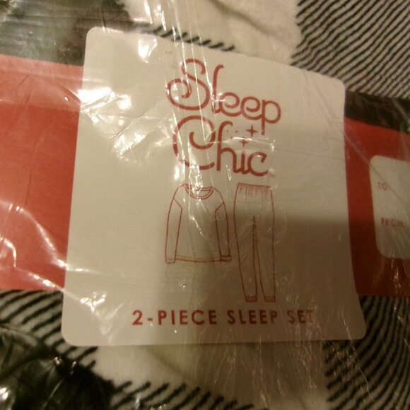 Sleep Chic 2-Piece Pajama Top Bottom Set Size Large Black Buffalo Plaid NEW NWT - Picture 2 of 7